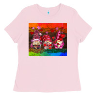 Bubblegum Pink valentines day gnome Ladies Tee - AdoDesignShop