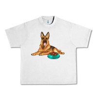 Lunar Rock german shepherd with food bowl Urban Heavy Tee - texasbilliewilder
