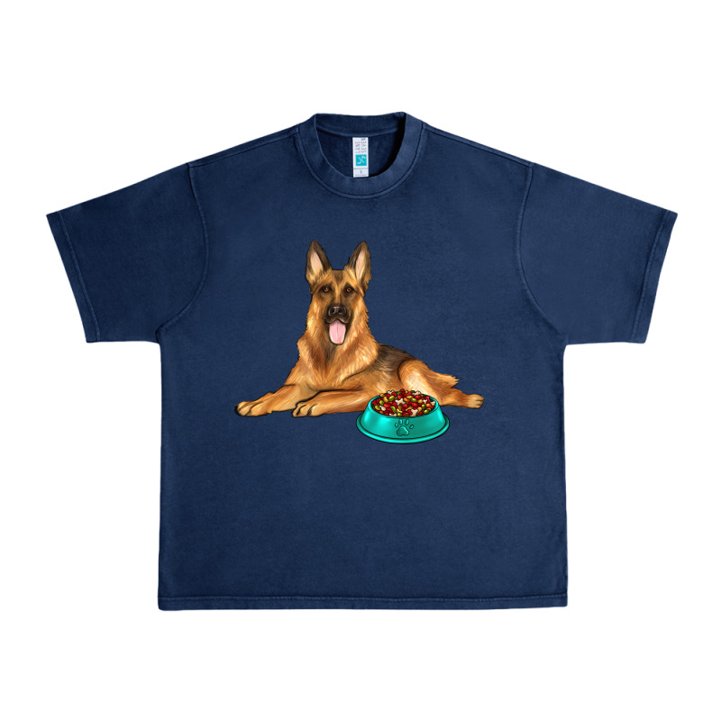German Shepherd With Food Bowl Urban Heavy Tee by texasbilliewilder | Teevron