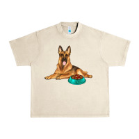 Sandshell german shepherd with food bowl Urban Heavy Tee - texasbilliewilder