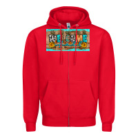 Red Welcome Fall Zipper Hoodie - Artiststas