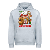 Heather Grey baker life gnome Urban Hoodie - BarkalooDesign