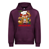Mauve Wine baker life gnome Urban Hoodie - BarkalooDesign