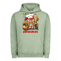 Pigment Oil Green baker life gnome Urban Hoodie - BarkalooDesign