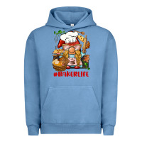 Pigment Pebble Blue baker life gnome Urban Hoodie - BarkalooDesign