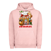 Pigment Salmon baker life gnome Urban Hoodie - BarkalooDesign