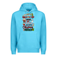 Ocean Blue let's bake stuff drink hot cocoa and watch christm Premium Hoodie - MaliasSmallBusiness