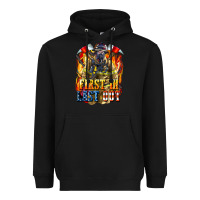 Black First In last Out American Firefighter Heavyweight Hoodie - LillyAllenDesigns