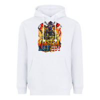 White First In last Out American Firefighter Heavyweight Hoodie - LillyAllenDesigns