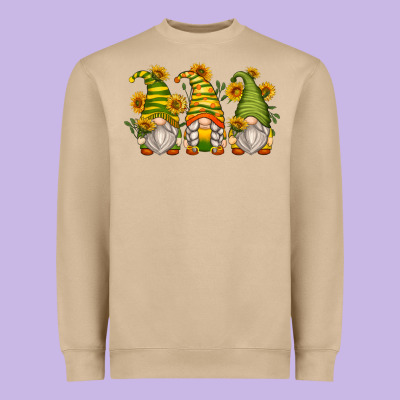 Sunflower Gnomes Heavyweight Sweatshirt Designed By Zillion Design Studio