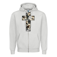 Dove Grey cowhide cross Zipper Hoodie - JahusDesignShop