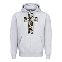 Heather Grey cowhide cross Zipper Hoodie - JahusDesignShop