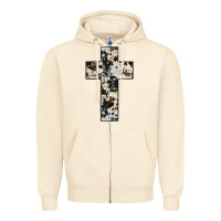 Sandshell cowhide cross Zipper Hoodie - JahusDesignShop