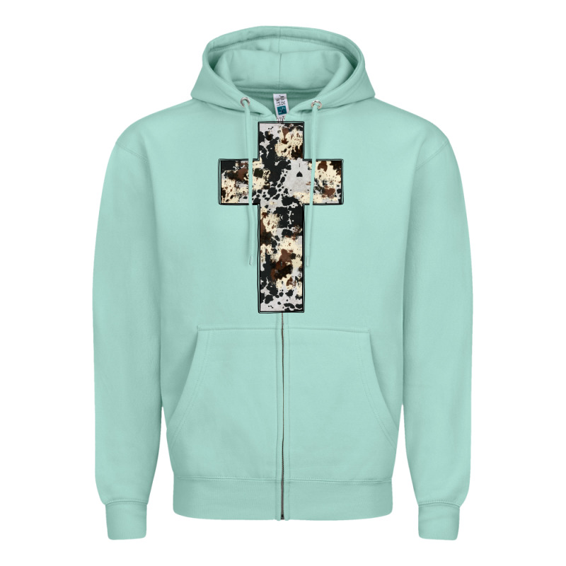 Cowhide Cross Zipper Hoodie by JahusDesignShop | Teevron