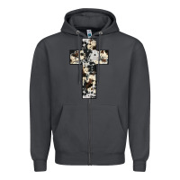Smoke cowhide cross Zipper Hoodie - JahusDesignShop