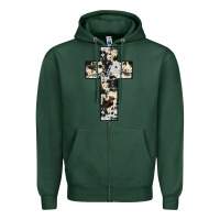 Sports Green cowhide cross Zipper Hoodie - JahusDesignShop