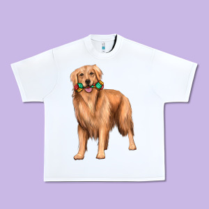 Golden Retriever With Toys Urban Heavy Tee Designed By Texasbilliewilder