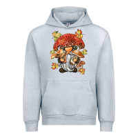 Heather Grey mushroom gnome Urban Hoodie - BarkalooDesign