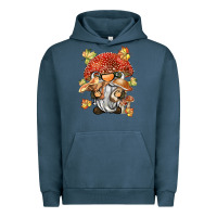 Pigment Midnight Navy mushroom gnome Urban Hoodie - BarkalooDesign