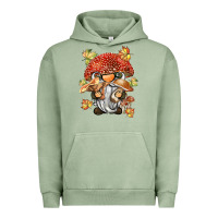 Pigment Oil Green mushroom gnome Urban Hoodie - BarkalooDesign