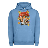 Pigment Pebble Blue mushroom gnome Urban Hoodie - BarkalooDesign