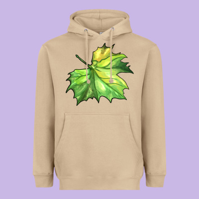Green Leaf Heavyweight Hoodie Designed By Barkaloodesign