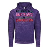 Cloud Purple Raising my husband is exhausting Vintage Hoodie - texasbilliewilder