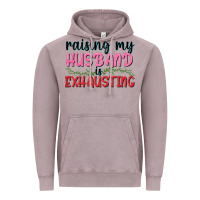 Vintage Zinc Raising my husband is exhausting Vintage Hoodie - texasbilliewilder