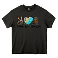 Asphalt Peace Love Sea Lion Heavy Core Tee - LillyAllenDesigns