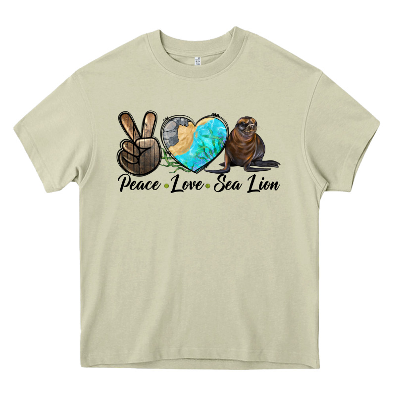 Peace Love Sea Lion Heavy Core Tee by LillyAllenDesigns | Teevron