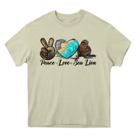 Mossy Peace Love Sea Lion Heavy Core Tee - LillyAllenDesigns