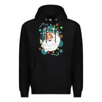 Black Western Santa Christmas Premium Hoodie - NancyCooperArtShop