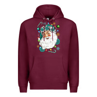 Burgundy Western Santa Christmas Premium Hoodie - NancyCooperArtShop