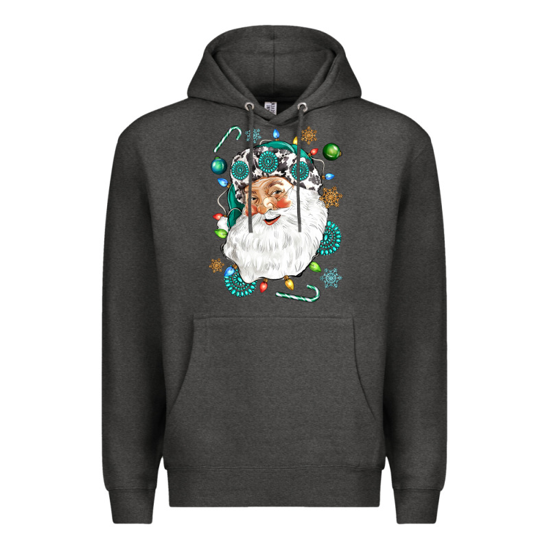 Western Santa Christmas Premium Hoodie by NancyCooperArtShop | Teevron