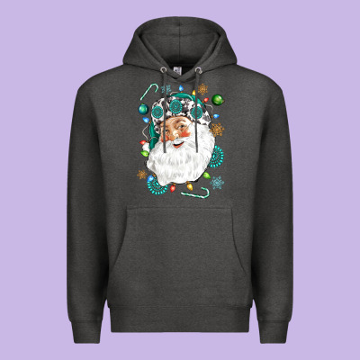 Western Santa Christmas Premium Hoodie Designed By Nancycooperartshop