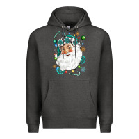 Charcoal Heather Western Santa Christmas Premium Hoodie - NancyCooperArtShop