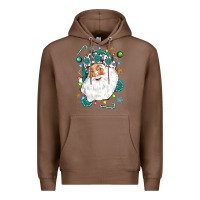 Chestnut Western Santa Christmas Premium Hoodie - NancyCooperArtShop