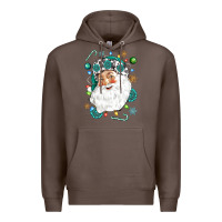 Coffee Western Santa Christmas Premium Hoodie - NancyCooperArtShop