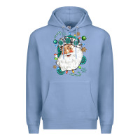 Colony Blue Western Santa Christmas Premium Hoodie - NancyCooperArtShop