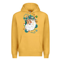 Mustard Western Santa Christmas Premium Hoodie - NancyCooperArtShop