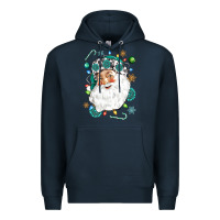 Navy Western Santa Christmas Premium Hoodie - NancyCooperArtShop