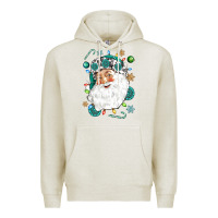 Oatmeal Heather Western Santa Christmas Premium Hoodie - NancyCooperArtShop