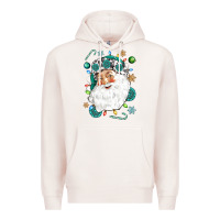 Pale Pink Western Santa Christmas Premium Hoodie - NancyCooperArtShop