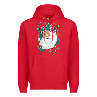 Red Western Santa Christmas Premium Hoodie - NancyCooperArtShop