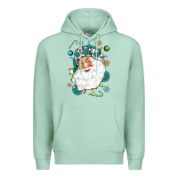Seafoam Western Santa Christmas Premium Hoodie - NancyCooperArtShop