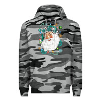 Slate Camo Western Santa Christmas Premium Hoodie - NancyCooperArtShop