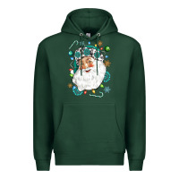Sports Green Western Santa Christmas Premium Hoodie - NancyCooperArtShop