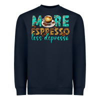 Navy more espresso less depresso western Heavyweight Sweatshirt - texasbilliewilder