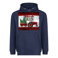 Navy christmas on the farm tractor Heavyweight Hoodie - Jasminsmagicworld
