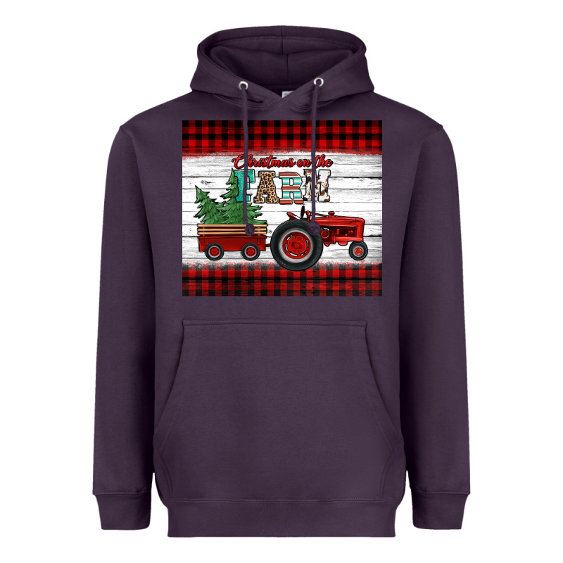 Christmas On The Farm Tractor Heavyweight Hoodie by Jasminsmagicworld | Teevron